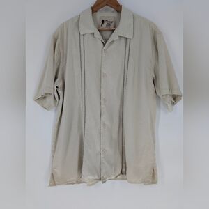 Men's Casual Beige Button Down Shirt